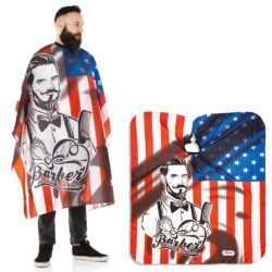 HERREN-SCHNEIDEUMHANG AUS WASSERABWEISENDEM POLYESTER MIT 6 KNÖPFEN MOD.STARS&STRIPS