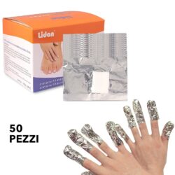 Aluminiumfolie mit Schwamm zum Entfernen von semipermanentem Gel-Nagellack. 50 Nagelfolien, Soak-Off-Entferner.