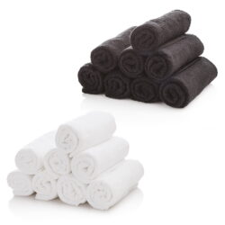 Handtuch aus 100 % Baumwolle, 50 x 80 cm, weiß oder schwarz, aus Frottee, Tekno-Handtücher, 350 g