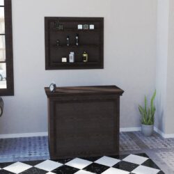Vintage Wenge Holz Rezeption Schreibtisch Kasse Schreibtisch für Barber Shop Barbershop Friseur