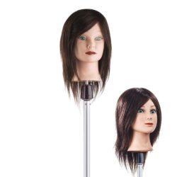 Testa Studio 100 % Echthaar, mittellanges, kurzes Haar, Kunstkopf für Friseur