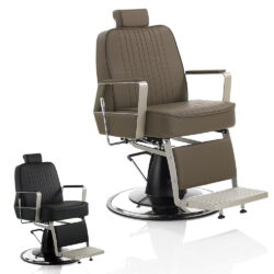 Friseurstuhl mit runder Basis – HAIR MALAGA – Himmelschwarzes Öko-Leder