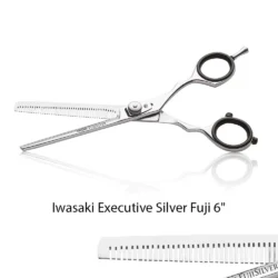 6" Effilierschere für Haare, japanischer AISI 430 extra polierter Stahl, IWASAKI EXECUTIVE SILVER FUJI