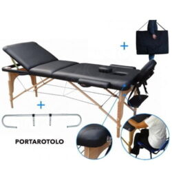 Klappbare Massageliege 3 Gelenke 195 cm Holzflächen mit Rollenhalter für Kosmetikerin Masseur mit Tasche Gesichtsloch Armlehnen