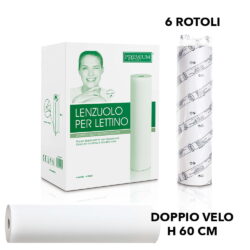 6 Rollen für Kinderbett, 2-lagiges Einweglaken, Höhe 60 cm
