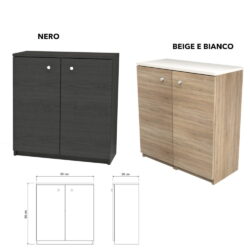 Schrank mit Türen für Beauty Center Spa Schönheitssalon schwarz oder weiß und beige