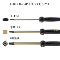 KERAMIK- UND TURMALIN-HAARGLÄTTEISEN LOCKENSTAB ELLIPSE PRISM QUADRO GOLD STYLE MELCAP