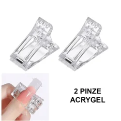 2 Acrygel-Zangen, transparente Klemme für Spitzen und Dualform
