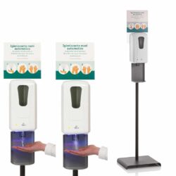 Automatischer Händedesinfektionsmittelspender mit Handsensorturm