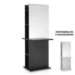 TOTEM – Doppelseitiger Spiegel mit Ablagen für Friseursalons