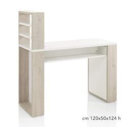 Maniküretisch aus Holz mit Display aus natürlicher Lärche und weißem Laminat für Kosmetikerinnen