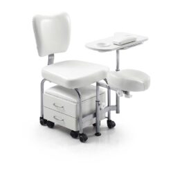 Pedikürestuhl Hocker Maniküre Sessel mit Fußstütze und Schublade für Kosmetikerin KE135060