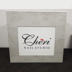 Kassentheke für Friseursalon, Friseursalon, Schönheitssalon, Spa, Made in Italy, mit Logo und LED-Beleuchtung