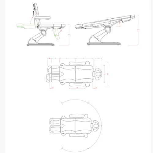 Professioneller Podologiestuhl – 3 oder 5 Motoren, 240°-Drehung – Bild 6