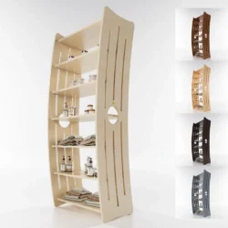 Präsentationsständer für Beauty-Center-Produkte aus massivem Birkenholz