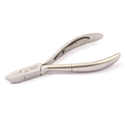 Zange für eingewachsene Zehennägel, 11 cm, gebogener Schnitt, Edelstahl, für Maniküre und Pediküre, Podologe, rostet nicht, KEOPALIA