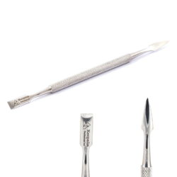 Doppelnutzen Nagelhautschieber mit quadratischer Spitze Profi Edelstahl KEOPALIA Nagelhautschieber