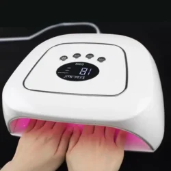 UV-LED-Manikürelampe für Kosmetikerin, zwei Hände, professionelles Schönheitszentrum, rosa Licht, 180 W