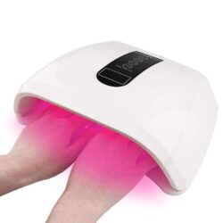 UV-LED-Manikürelampe für Kosmetikerin, zwei Hände, professionelles Schönheitszentrum, rosa Licht, 96 W