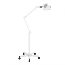 LED-Lampe mit Lupe 3 Dioptrien mit Brennpunkt 5 Dioptrien, 5-Rad-Ständer
