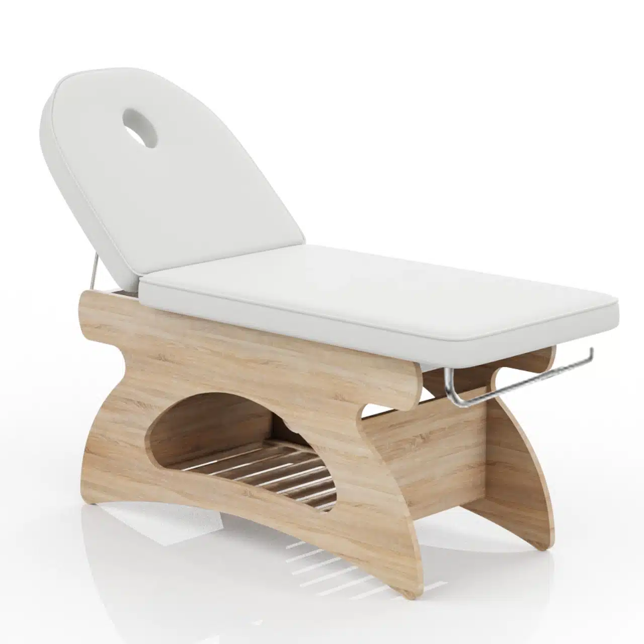 Massageliege aus Holz mit Ablage für Kosmetikerinnen, Spa, Schönheitszentrum, elegant