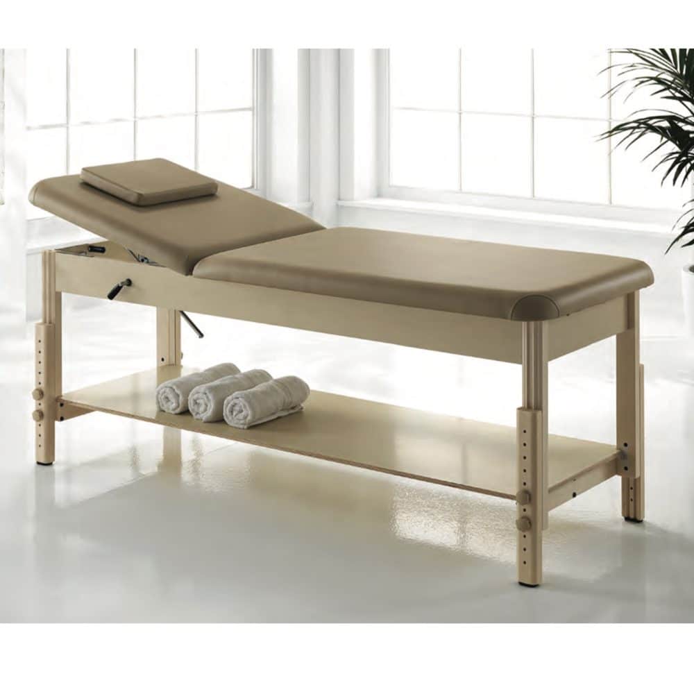 Professioneller Massagetisch aus Holz, höhenverstellbar für Kosmetikerin, Spa, Schönheitszentrum, Gesichtsloch, Rollenhalter, Feng Shui