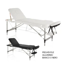 Klappbare Massageliege aus weißem oder schwarzem Aluminium
