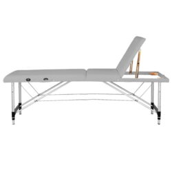 Klappbarer Massagetisch aus Aluminium mit verstellbarer Rückenlehne, Kopfstütze und Tragetasche