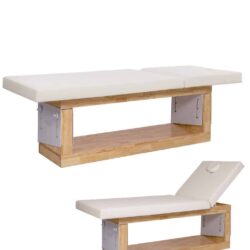 Holzmassageliege für Kosmetikerinnen, Schönheitszentrum, höhenverstellbar, mit Rückenlehne und Gesichtsloch OCCI von WEELKO WKS017.A26