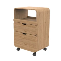 Havana Holzwagen mit Rädern, 2 Schubladen und Mittelfach