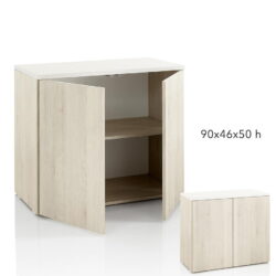 Schrank mit doppelter Servicetür, natürliche Lärche und weißes Laminat
