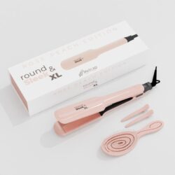 Round & Sleek XL Rose Peach Haarglätter – Melcap