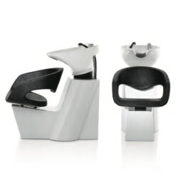 Friseur-Dusche, Waschbecken, Lederstuhl, Keramik, kippbares Waschbecken, Welle, Friseursalon