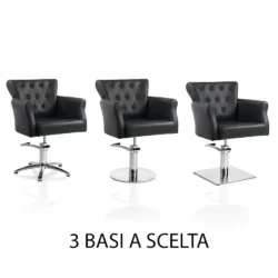 Friseurstuhl aus schwarzem Ökoleder Sky HAIR THRONE