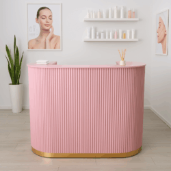 Glamour Pink Rezeption für Beauty-Center Kassentheke mit gerippter Oberfläche