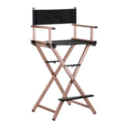 Make-up-Regisseurstuhl, hoher professioneller Hocker aus roségoldenem Aluminium