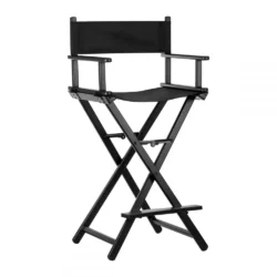 HOHER REGISSEUR-MAKE-UP-STUHL PROFESSIONELLER SCHWARZER ALUMINIUM-HOCKER
