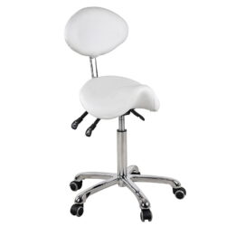 HOCKER MIT RÜCKENLEHNE UND SATTELSITZ FÜR KOSMETIKERIN MANIKÜRE WEELKO DYNAMIC beauty center