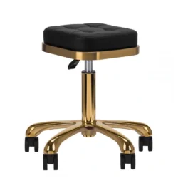 Kosmetikhocker Stuhl mit Rollen Gold und Schwarz