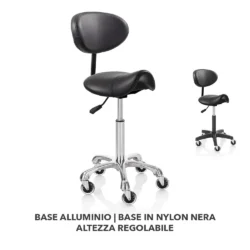 Roller Pro Saddle Friseurhocker mit Rückenlehne