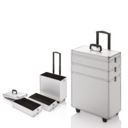 Stabiler Aluminium-Trolley mit 2 beweglichen oberen Fächern